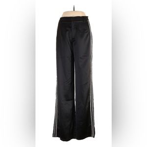 • NWOT 7 FOR ALL MANKIND SATIN WIDE LEG HIGH RISE DOUBLE CHAIN STRIPED PANTS •